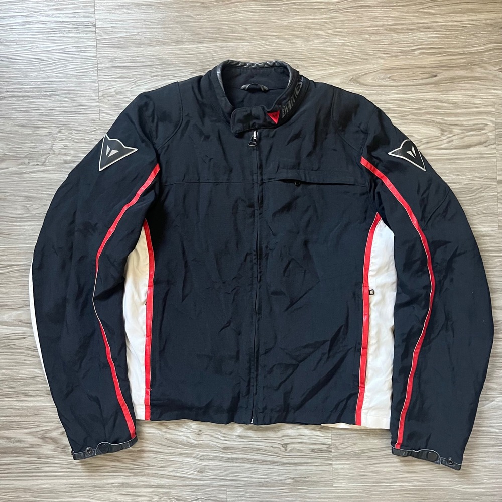 Dainese Motorbike Jacket Black White Red Nylon Mesh Lining Size 50 1735045 Mens